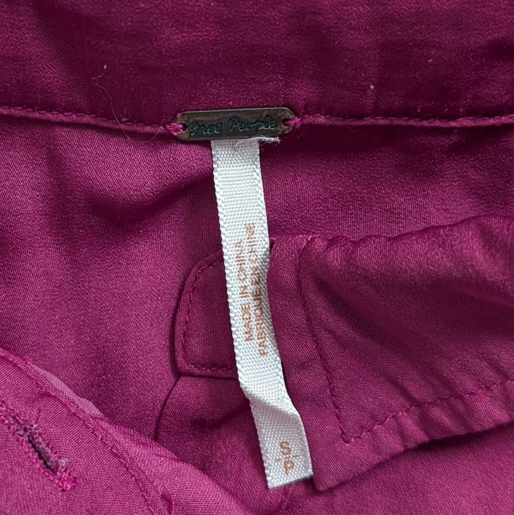 Free People Magenta Purple Best of Both Worlds Sheer Button Down Shirt Small - Picture 6 of 9